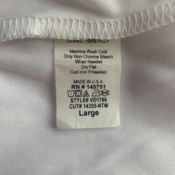 Peach Love NWT Large Dress White Bell Long Sleeves Lined Modest Knee Length - Picture 4 of 8